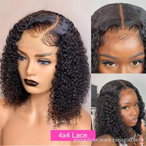 Wholesale Raw Brazilian Human Hair Hd Full Lace Frontal Bob Wig Vendor Deep Wave Virgin Human Hair Transparent Lace Front Wig
